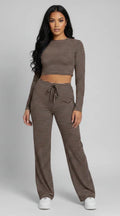 Brown Monica striped Co-Ord